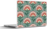 Sticker pour ordinateur portable - 15,6 pouces - Fleurs - Rétro - Motifs