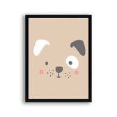 Schilderij  Hondje hoofd bruin / Boerderij / 40x30cm
