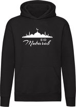 Eid Mubarak | Unisex | Trui | Sweater | Hoodie | Capuchon | Zwart | Suikerfeest | Feestdag | Vastenmaand | Ramadan | Islam