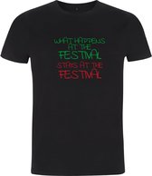 T-shirt | What happens at the festival Stays at the festival - L, Heren