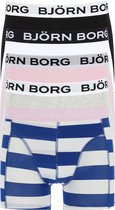 Björn Borg boxershorts Essential (5-pack) - heren boxers normale lengte - blauw - grijs - wit - roze en gestreept -  Maat: XL