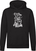 My mom is a gift from Allah | Unisex | Trui | Sweater | Hoodie | Capuchon | Zwart | Mijn moeder is een geschenk van Allah | Moederdag
