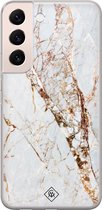 Casimoda® hoesje - Geschikt voor Samsung S22 Plus - Marmer Goud - Backcover - Siliconen/TPU - Geel