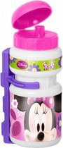 bidon met bidonhouder Minnie Mouse roze/paars 500 ml