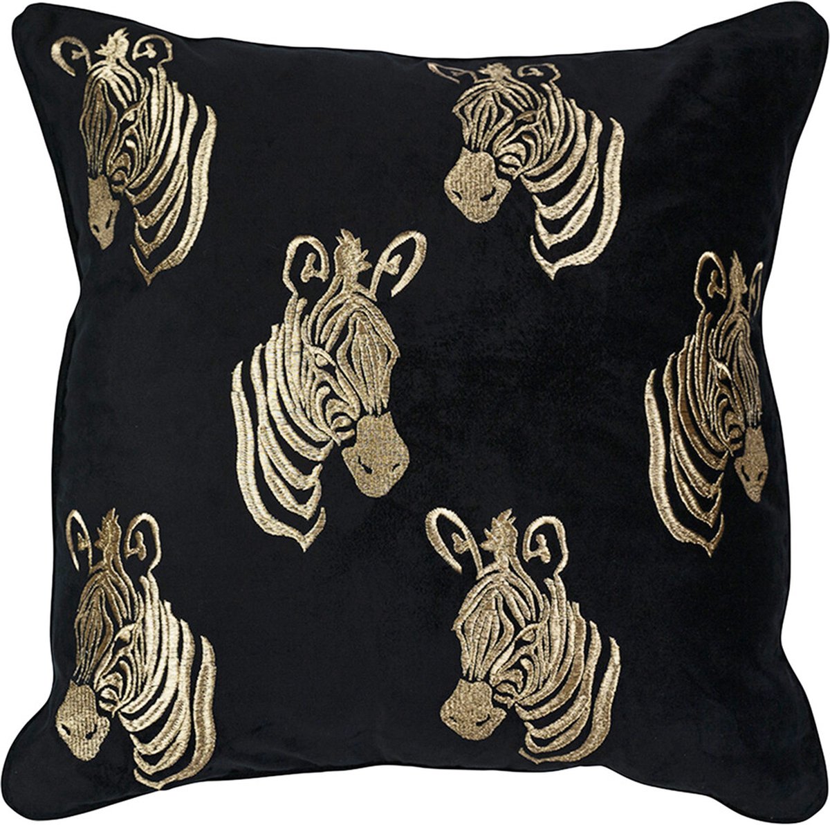 Mars & More Sierkussen - Fluweel Zebra * - Zwart - 45 Cm X 45 Cm
