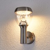 Lindby - LED wandlamp buiten - 1licht - roestvrij staal, kunststof - H: 28.7 cm - roestvrij staal, transparant - Inclusief lichtbron