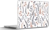Laptop sticker - 13.3 inch - Bladeren - Bloemen - Design - 31x22,5cm - Laptopstickers - Laptop skin - Cover