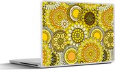 Laptop sticker - 11.6 inch - Zonnebloem - Patronen - Geel - 30x21cm - Laptopstickers - Laptop skin - Cover