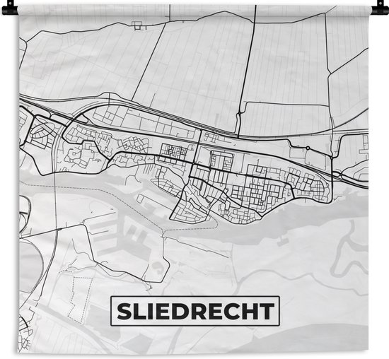 Wandkleed Wanddoek Plattegrond Sliedrecht Kaart Stadskaart wandkleed-wanddoek-plattegrond-sliedrecht-kaart-stadskaart