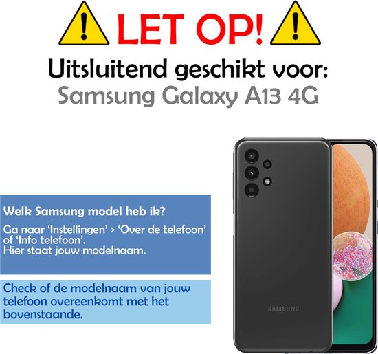 Waarschuwing: Uitsluitend geschikt voor Samsung Galaxy A13 4G. Instructies voor modelcontrole.