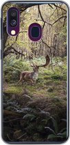 Convient pour coque Samsung Galaxy A40 - Animal de la forêt - Cerf - Soleil - Coque de téléphone en Siliconen