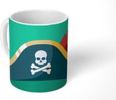 Mok - Kindertekening van een piratenhoed - 350 ML - Beker - Uitdeelcadeautjes