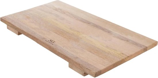 Snijplank rubberhout | rond met houten handvat | 34 cm