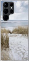 Telefoonhoesje Geschikt voor Samsung Galaxy S22 Ultra hoesje - Noordzee - Duinen - Water - Siliconen Telefoonhoesje