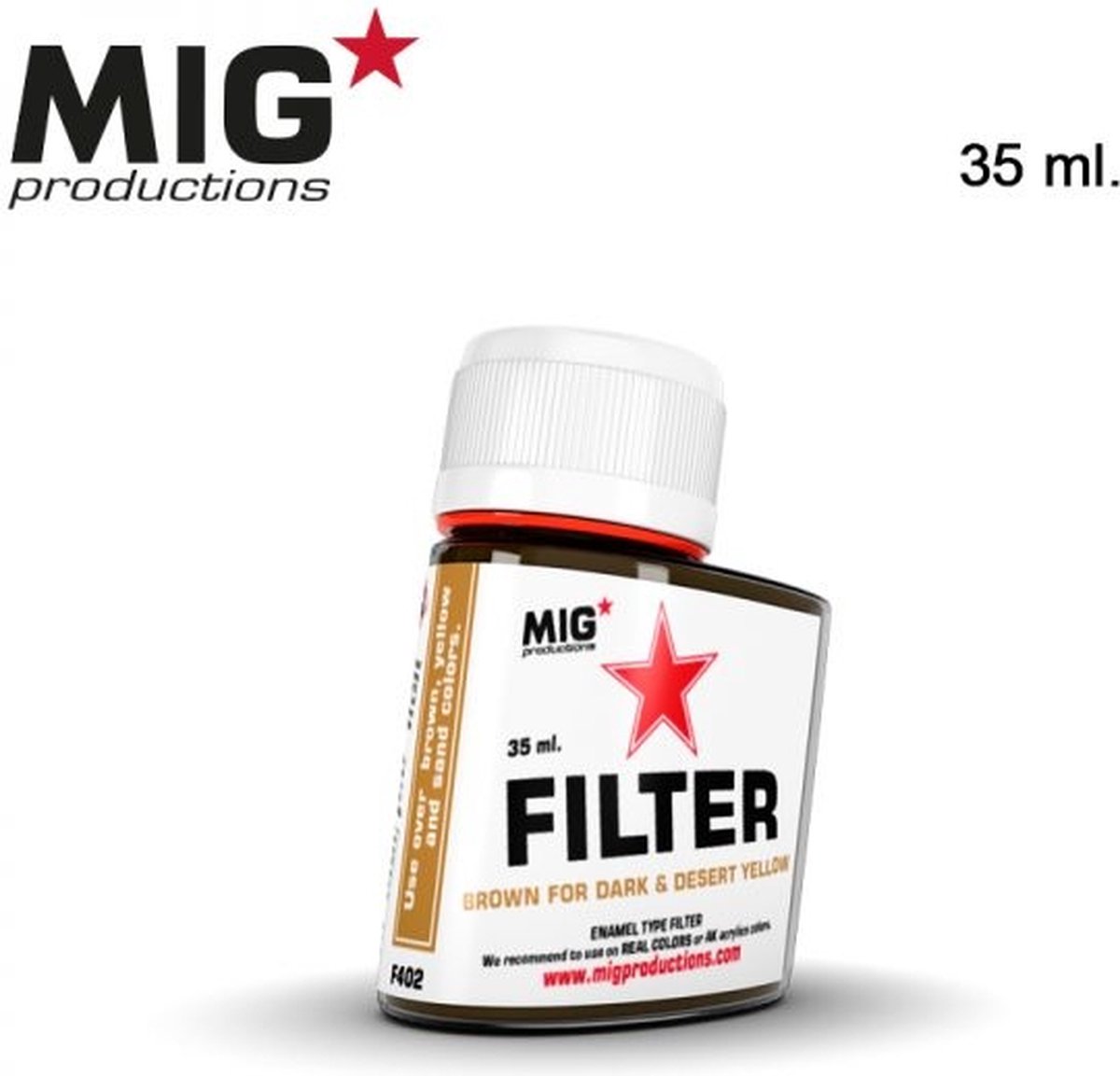 MIG Productions - F402 - Brown Filter for Dark & Desert Yellow - 35ml -