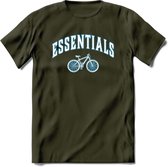 Bike EssentialsT-Shirt | Souvenirs Holland Kleding | Dames / Heren / Unisex Koningsdag shirt | Grappig Nederland Fiets Land Cadeau | - Leger Groen - L
