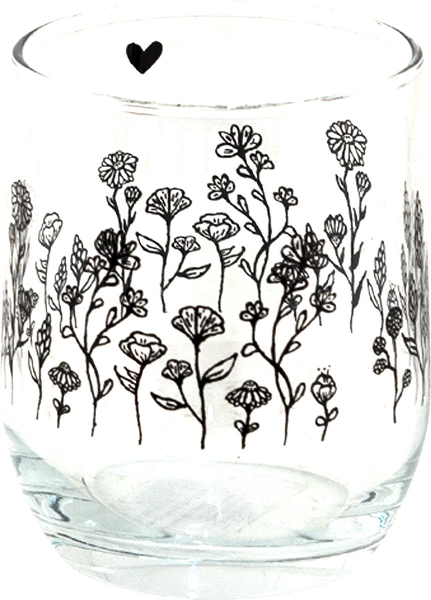 Clayre & Eef Waterglas 300 ml Glas Bloemen