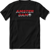 Amsterdam T-Shirt | Souvenirs Holland Kleding | Dames / Heren / Unisex Koningsdag shirt | Grappig Nederland Fiets Land Cadeau | - Zwart - XL