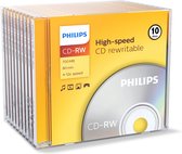 Philips CD-RW 80Min - 700MB - Speed 4-12x - Jewelcase - 10 stuks