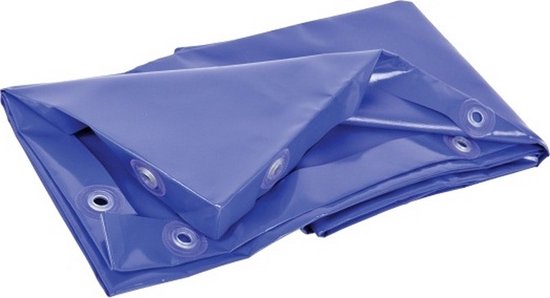 Afdekzeil voor aanhanger Stema Böckmann 750 kg personenauto, 258 x 136 x 10 cm, versterkt, waterdicht en scheurvast, PVC-materiaal (blauw