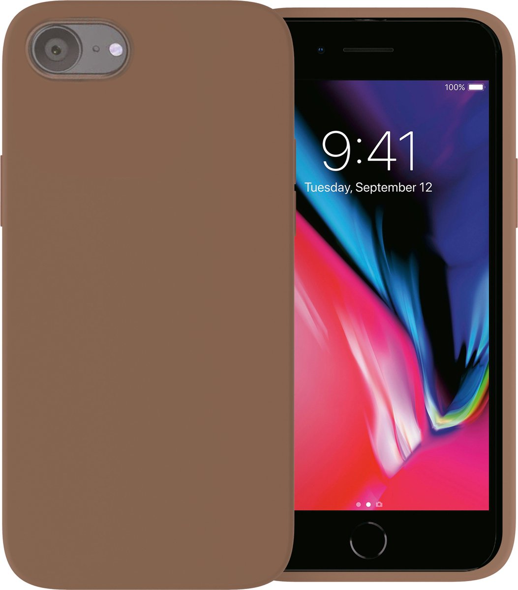 Ceezs telefoonhoesje geschikt voor Apple iPhone SE 2022 / 2020 / iPhone 7/8 hoesje - silicone backcover - optimale bescherming - Bruin