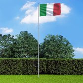 Vlag met vlaggenmast Italië 6 m aluminium