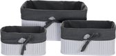 Mandenset bamboe met linnen 3 stuks