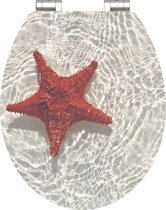 SCHÜTTE WC-Bril 80541 RED STARFISH - High Gloss - MDF-Hout - Soft Close - Verchroomde Scharnieren - Decor - 1-zijdige Print