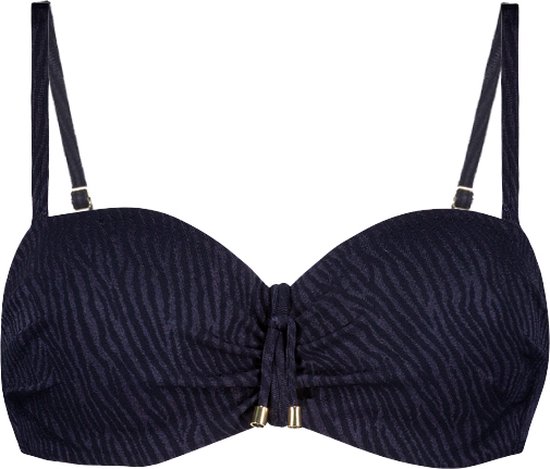 Midnight Zebra bandeau bikinitop Donkerblauw maat 40D (80D)