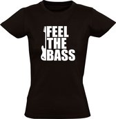 Feel the bass Dames T-shirt | gitaar | muziek | Zwart