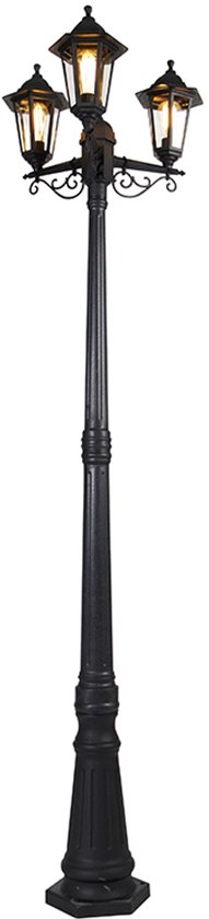 QAZQA new QAZQA - Lanterne - 3 lumières - H 2165 mm - Zwart