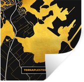Stickers Stickers muraux - Carte - Plan d'étage - Plan de la ville - Terkaplesterpoelen - Or - 120x120 cm - Feuille adhésive XXL