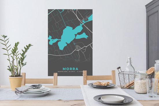 Muurstickers - Sticker Folie - Stadskaart - Plattegrond - Kaart - Nederland - Morra - 60x90 cm - Plakfolie - Muurstickers Kinderkamer - Zelfklevend Behang - Zelfklevend behangpapier - Stickerfolie