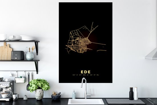 Stickers Stickers muraux - Ede - Plan de la ville - Carte - Carte - Pays- Nederland - 80x120 cm - Feuille adhésive