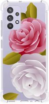 Case Anti-shock Geschikt voor Samsung Galaxy A32 4G | A32 5G Enterprise Editie GSM Hoesje met doorzichtige rand Roses