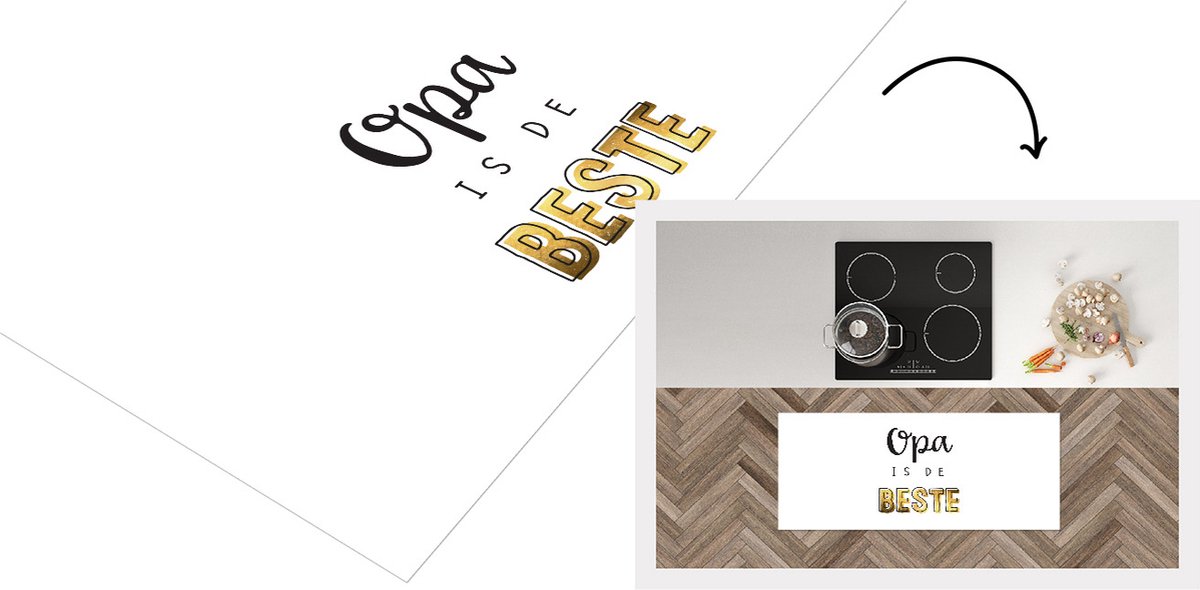 KitchenYeah Keukenloper - Loper keuken - Vaderdag geschenk - Opa - Quote - Opa is de beste - Spreuken - 120x50 cm - Keukenloper vinyl Multicolor