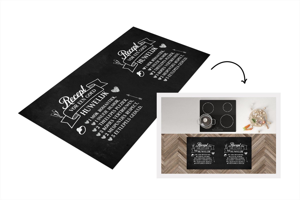 KitchenYeah Keukenloper - Loper keuken - TAALFOUT! RECEPT VOR IPV RECEPT VOOR - Keukenloper vinyl multicolor, foto 2