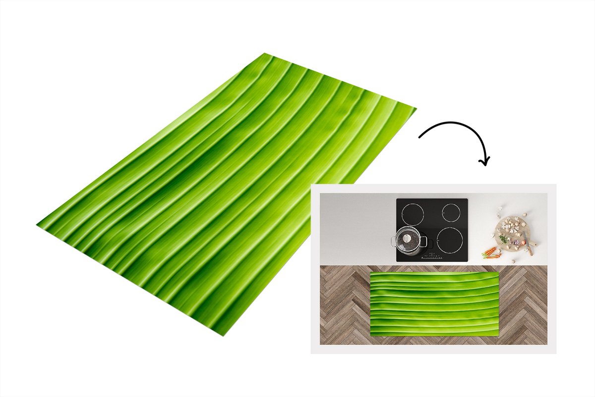 KitchenYeah Keukenloper - Loper keuken - Bladeren - Structuur - Natuur - 120x60 cm - Keukenloper vinyl Multicolor