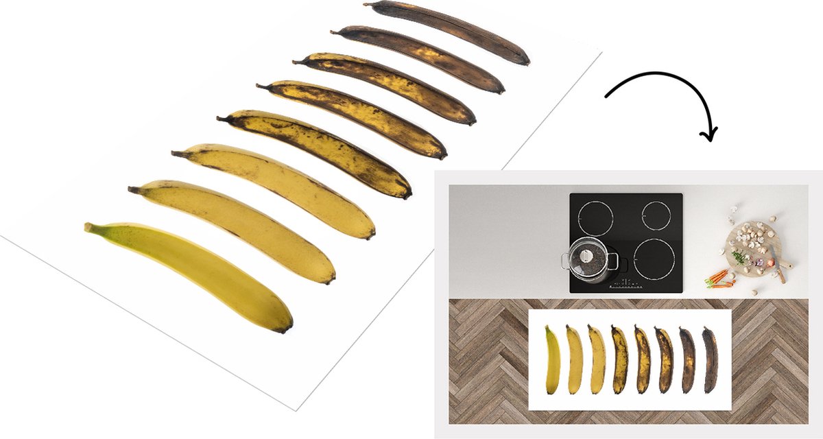 KitchenYeah Keukenloper - Loper keuken - Banaan - Fruit - Geel - Keukenloper vinyl, foto 2