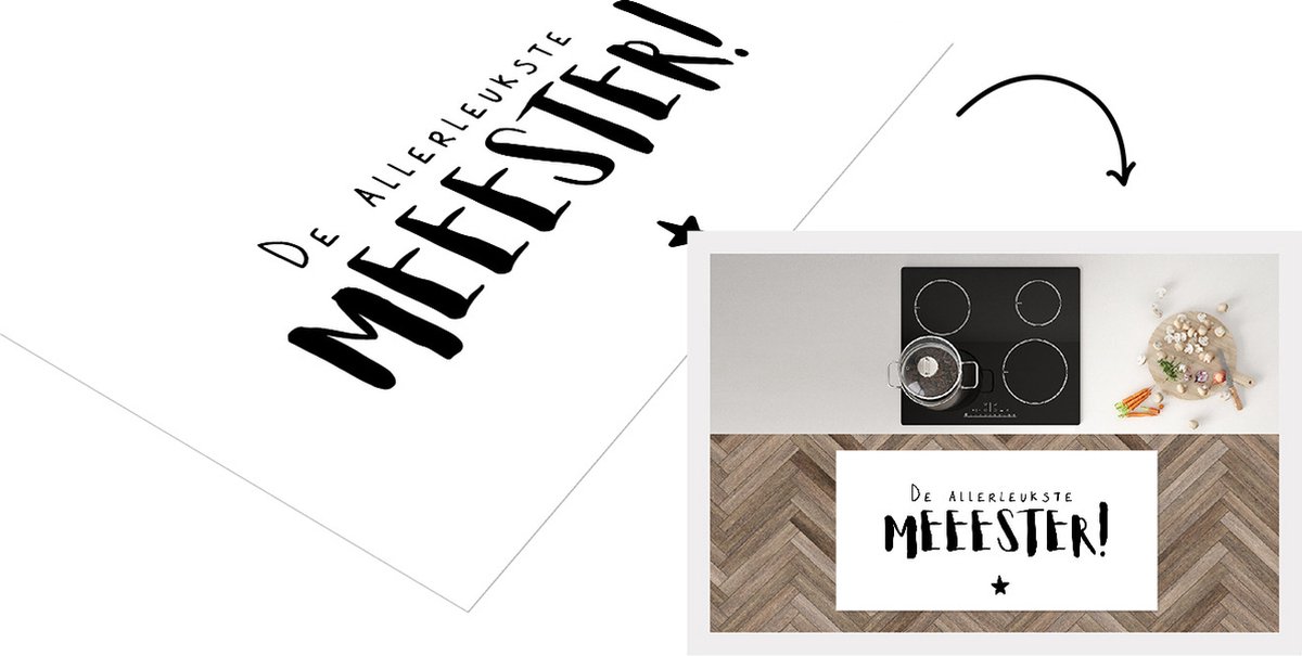 KitchenYeah Keukenloper - Loper keuken - De allerleukste meester - Spreuken - Quotes - Meester - 120x60 cm - Keukenloper vinyl Multicolor