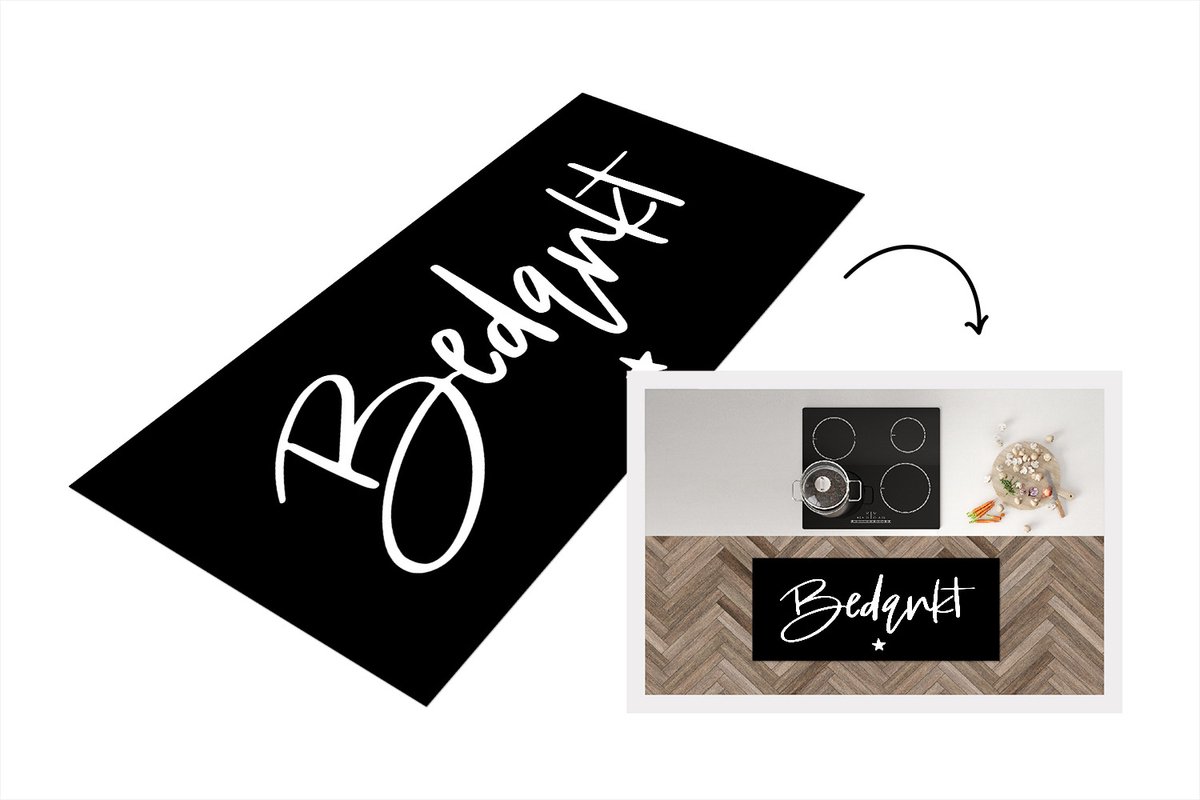 KitchenYeah Keukenloper - Loper keuken - Quotes - Bedankt - Collega - Spreuken - 120x50 cm - Keukenloper vinyl Multicolor