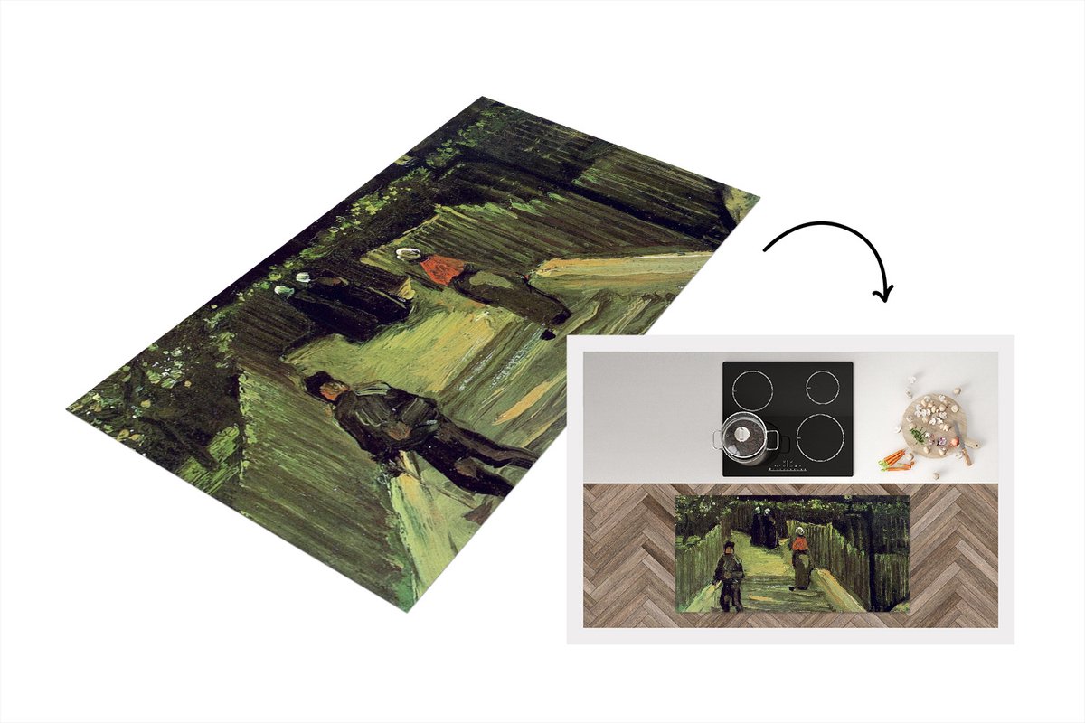 KitchenYeah Keukenloper - Loper keuken - Hellend pad in Montmartre - Vincent van Gogh - 120x60 cm - Keukenloper vinyl Multicolor