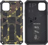 iPhone 11 Hoesje - Rugged Extreme Backcover Army Camouflage met Kickstand - Groen