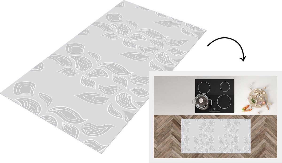KitchenYeah Keukenloper - Loper keuken - Contour - Patronen - Bladeren - Keukenloper vinyl multicolor, foto 2
