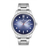 Daniel Klein DK.1.12576-2 - Horloge - Digitaal - Mannen - Heren - stalen band - rond - Zilverkleurig - Blauw - Wit