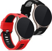kwmobile 2x armband voor Huami Amazfit GTR (47mm) / GTR 2 / GTR 2e / GTR3 / GTR 3 Pro - Bandjes voor fitnesstracker in zwart / grijs / rood / zwart