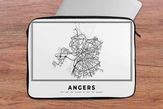 Housse pour ordinateur portable 14 pouces - France - Plan de ville - Zwart  Wit -... | bol.com