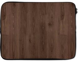 Laptophoes 15 inch - Bruin - Patronen - Hout - Laptop sleeve