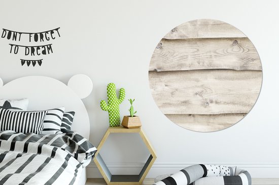 Wall Circle - Wall Circle Indoor - Wit - Planches - Bois - Bouleau - ⌀ 120 cm - Décoration murale - Peintures Ronds XXL