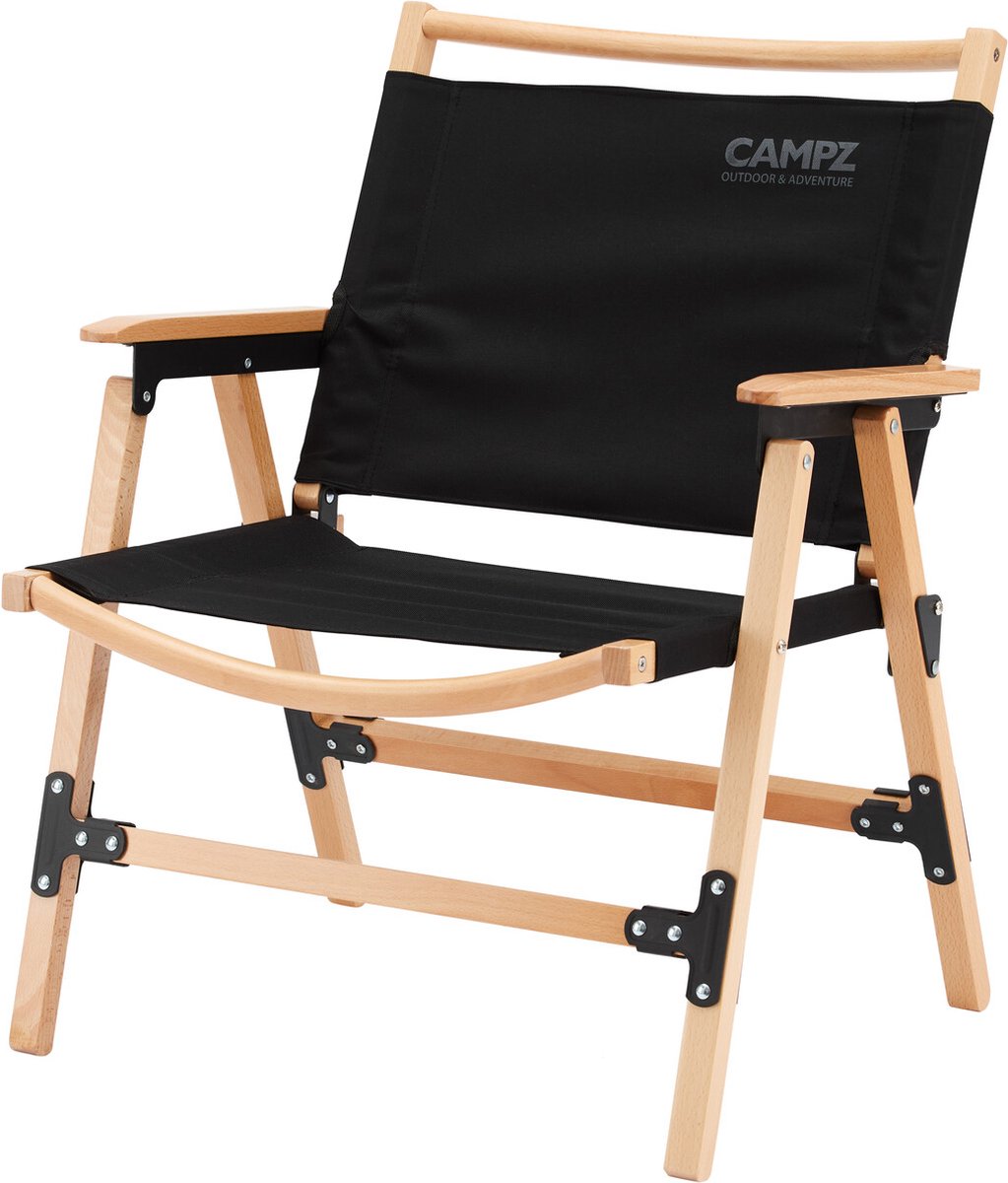 CAMPZ Comfort Vouwstoel van beukenhout, zwart/bruin